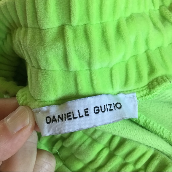 Danielle Guizio Trouble in Paradise Neon Green Jogger Sweatpants - Picture 7 of 8
